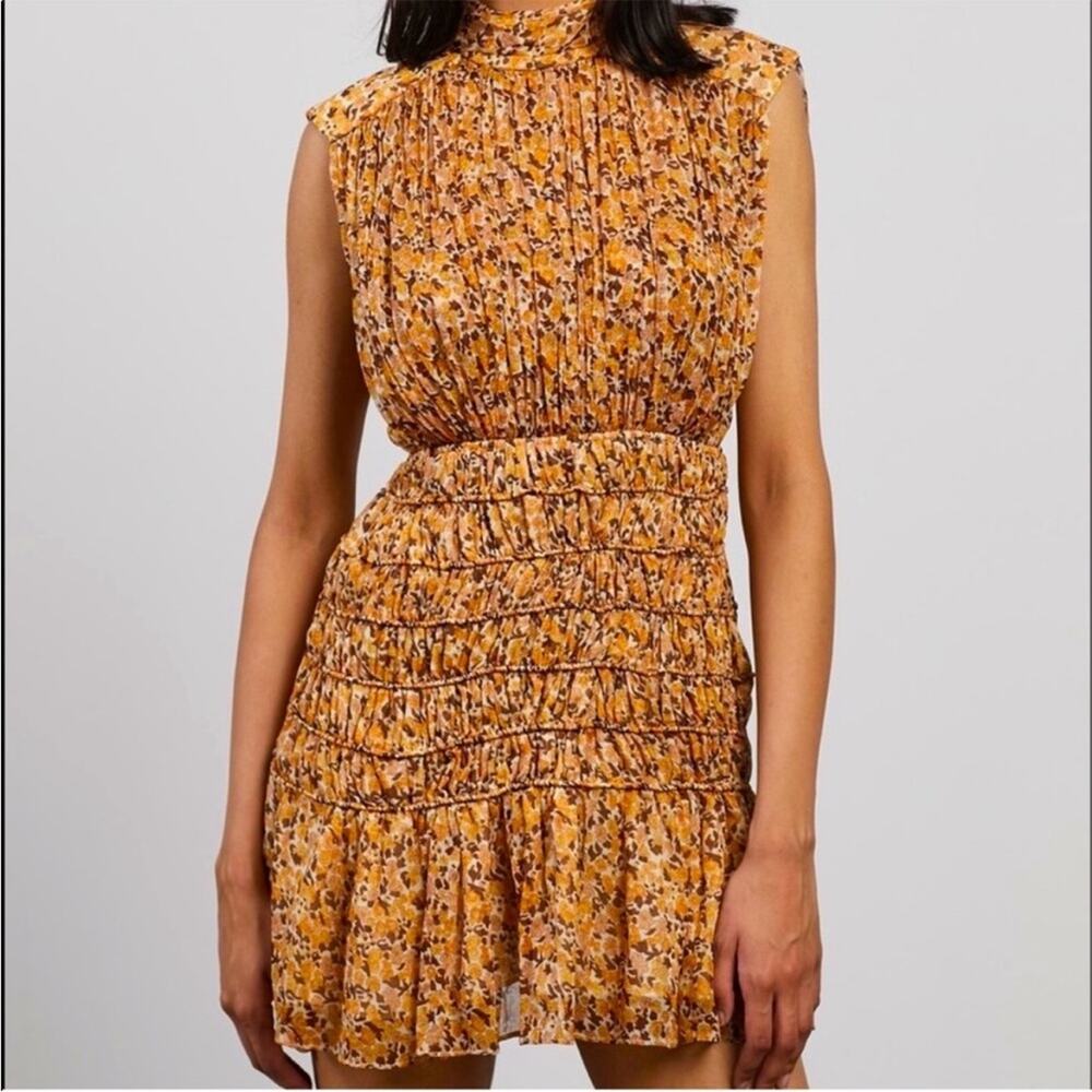 NWT SHONA JOY Collette High Neck Sleeveless Corded Mini Dress Sz 4 - Picture 3 of 10